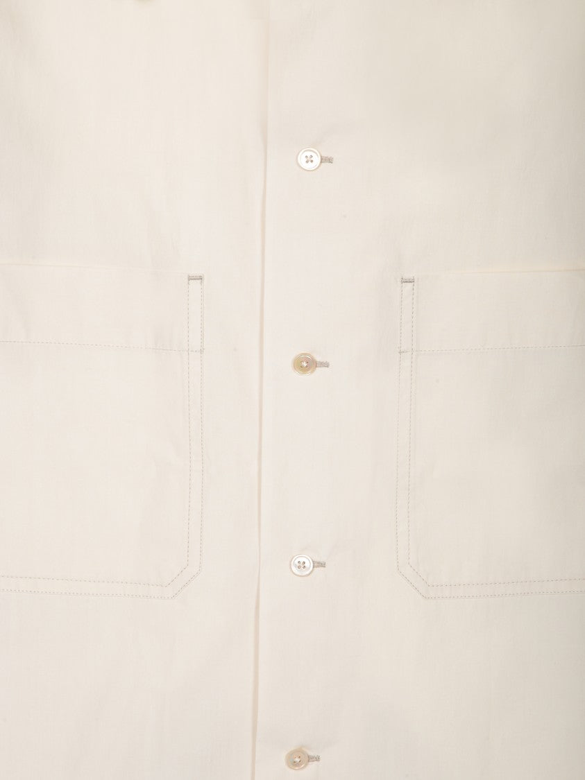 Lemaire Convertible Beige Shirt With Pocket Detail
