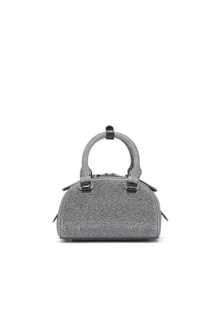 Diesel Grey Cutout D-Logo Dual Top Handle Polyester Tote Bag