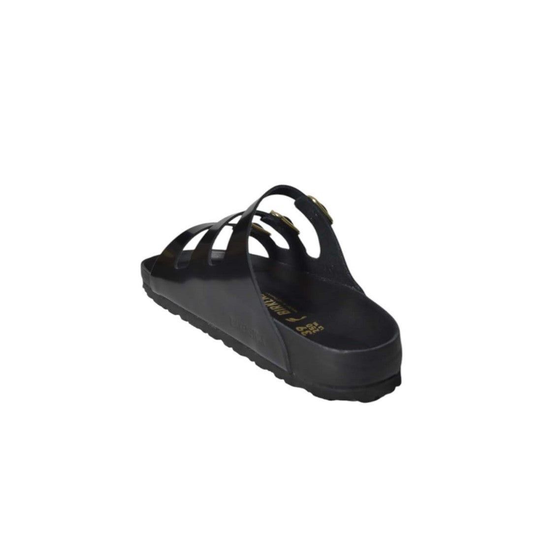 Birkenstock Black Sandals With Adjustable Straps And Gold-Tone Buckles