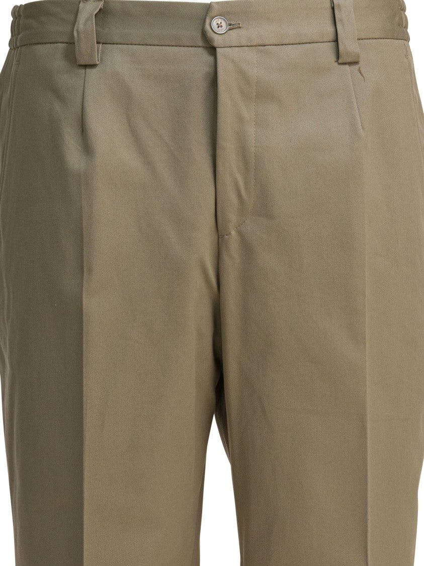 Briglia Beige Tailored Trousers With Flat Front