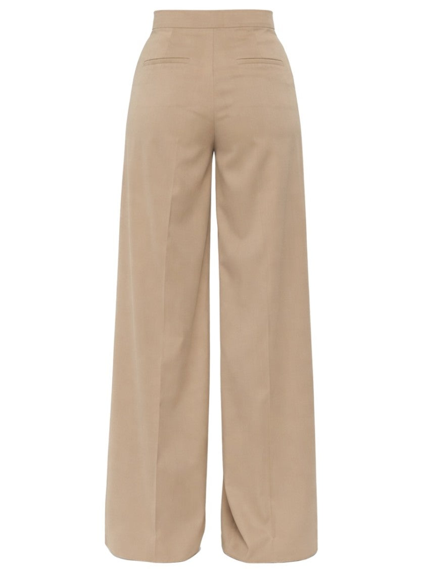 Max Mara Wide-Leg Virgin Wool Pants With Clean Waistband