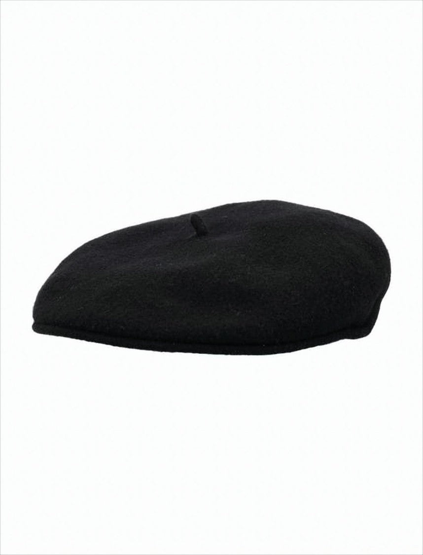 Marine Serre Classic Black Wool Beret With Crescent Moon Emblem
