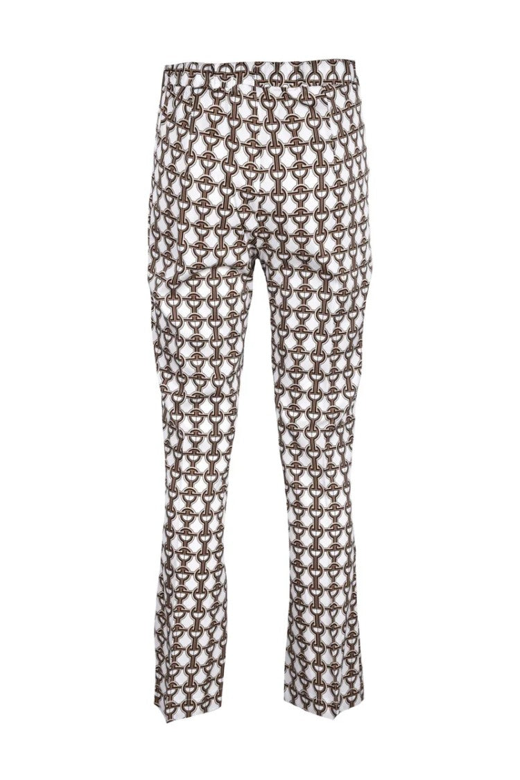 1-One 1-One Mixed Fabric Trousers - White/Beige