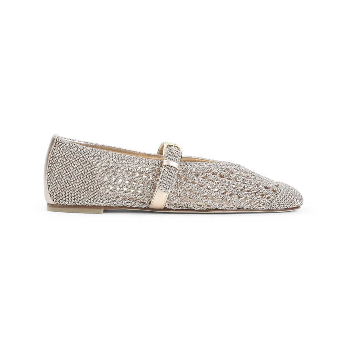 Stuart Weitzman Metallic Mesh Ballerinas With Woven Texture