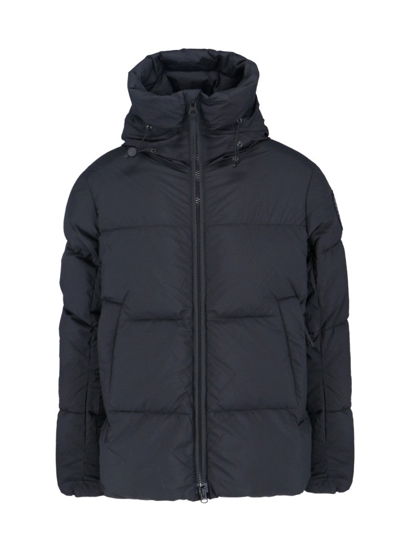 Canada Goose Black Crofton Double-Zip Hooded Down Jacket