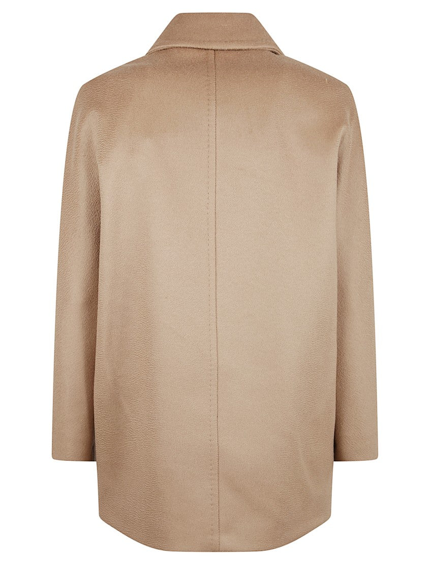 Max Mara Double-Breasted Virgin Wool Coat With Wide Lapel