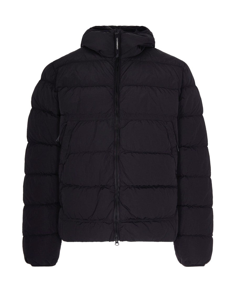 C.P. Company Padded Chrome-R Black Jacket With Concealed Zipper