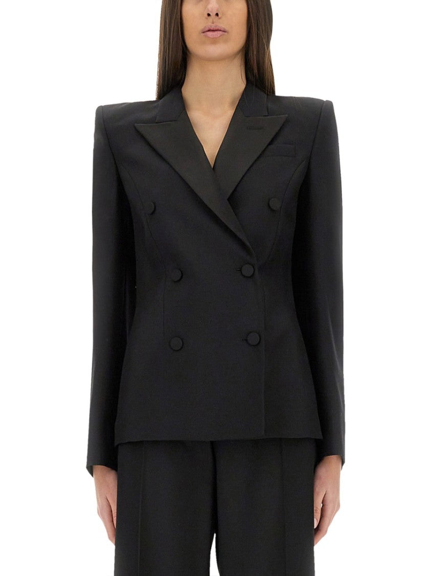 Alexander Mcqueen Double-Breasted Jacket With Voluminous Shoulders