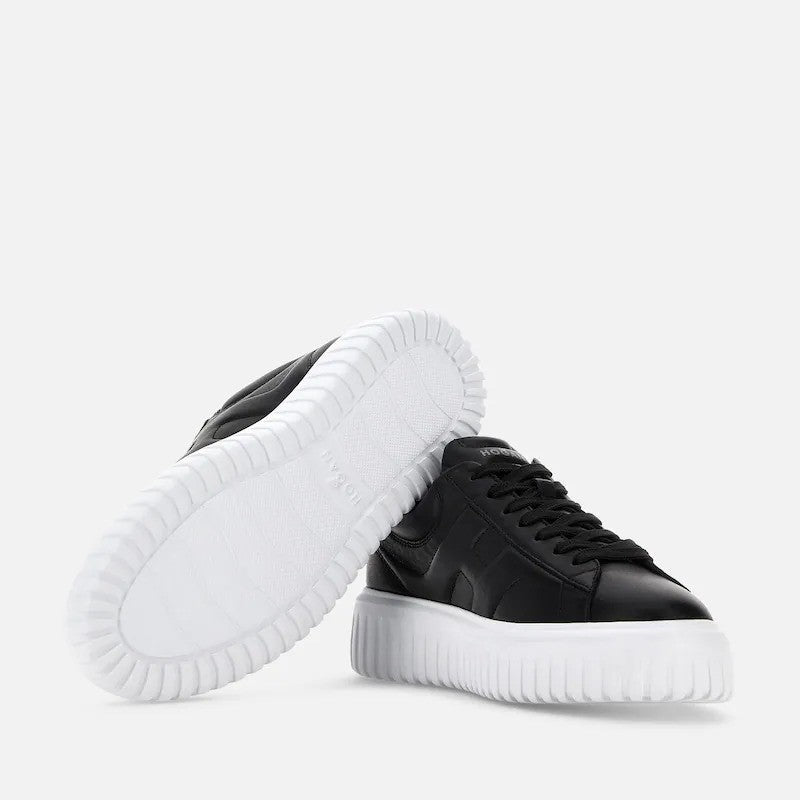 Hogan White Padded Collar Textured Sole Sneakers