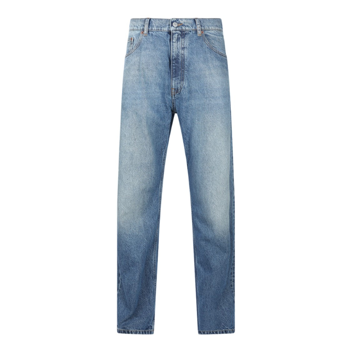 Mm6 By Maison Margiela Classic Straight-Leg Jeans With Subtle Fading And Five-Pocket Design