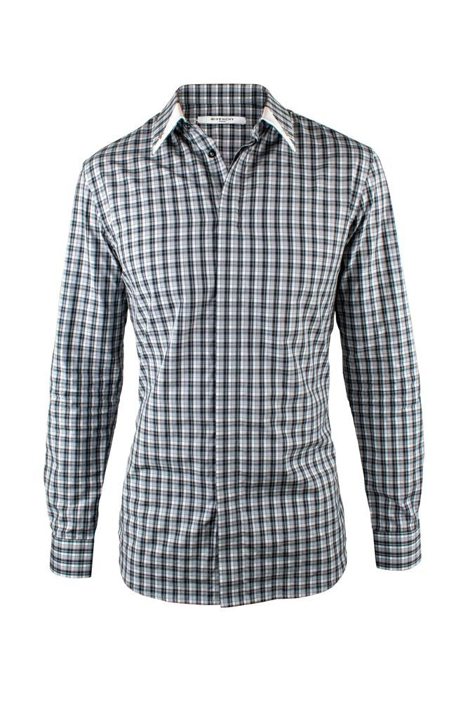 Givenchy Slim Fit Grey Checked Givenchy Shirt