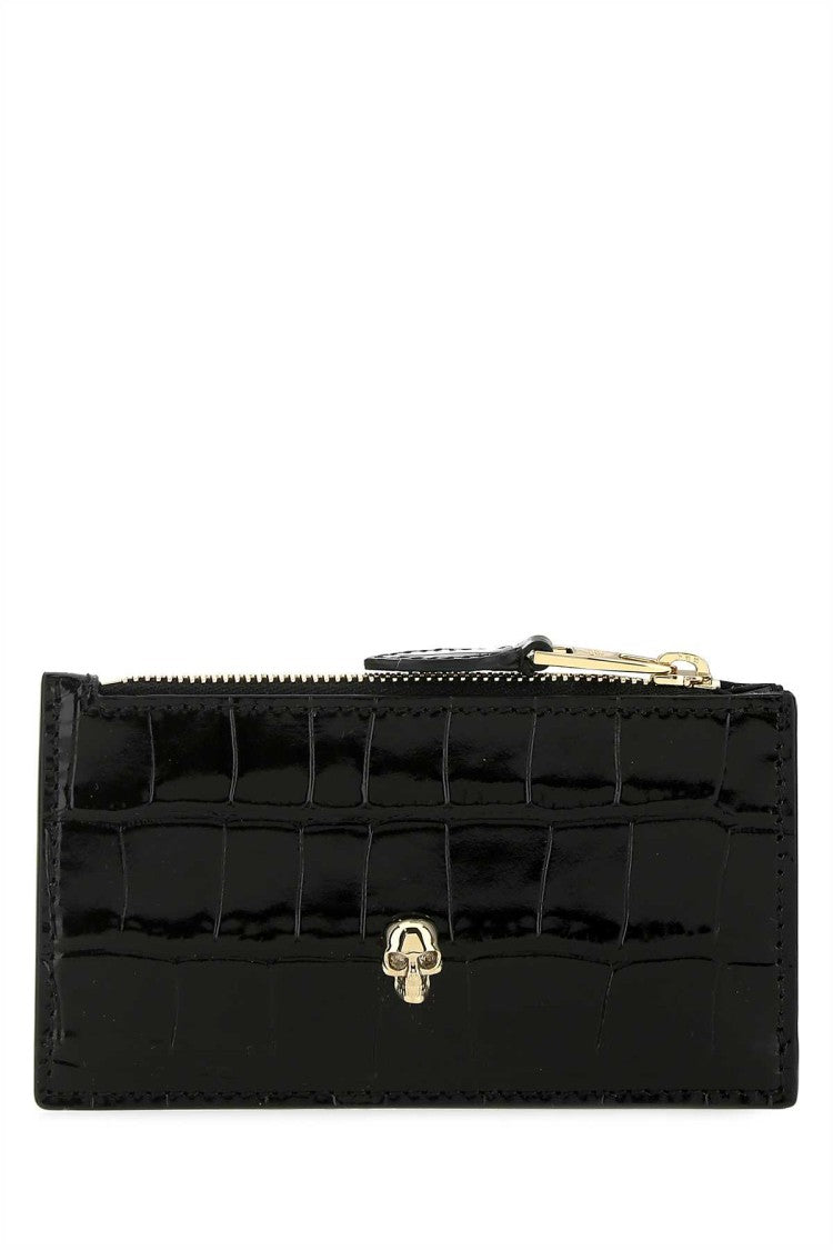 Alexander Mcqueen Black Leather Card Holder