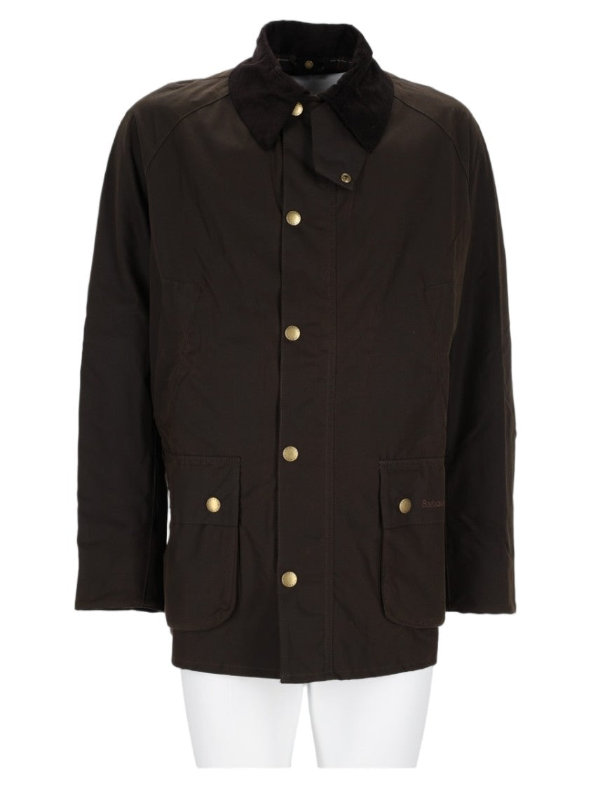 Barbour Regular Fit Brown Waxed Cotton Giacca Ashby Jacket