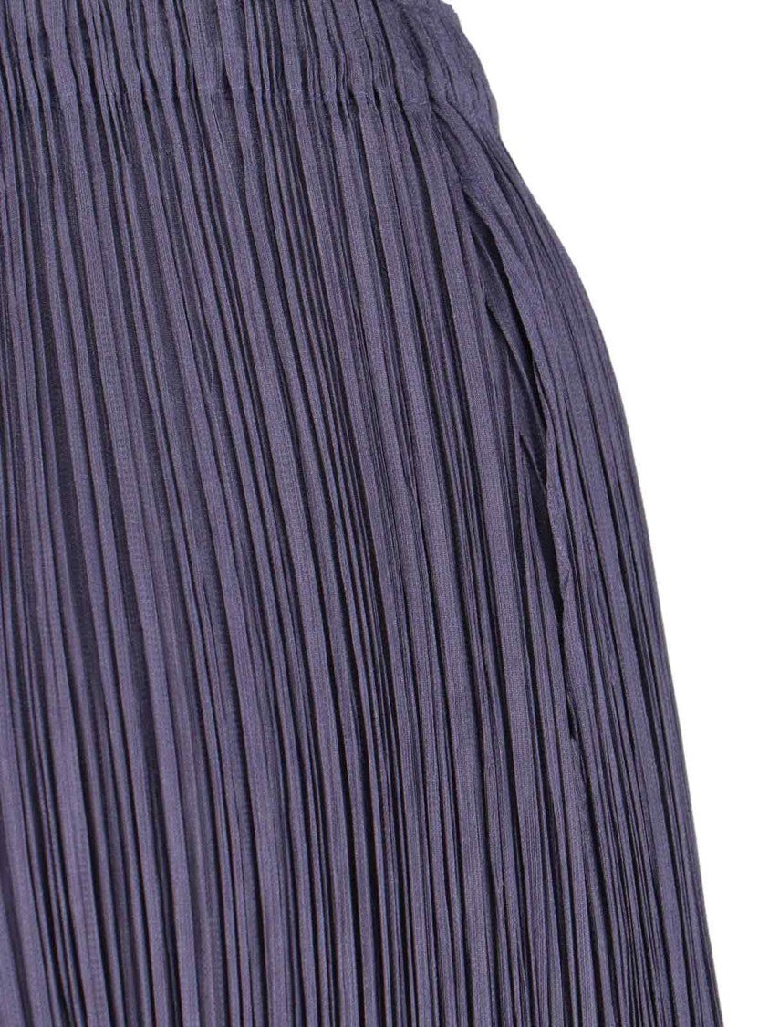 Pleats Please Pleated Wide-Leg Trousers With Cropped Silhouette