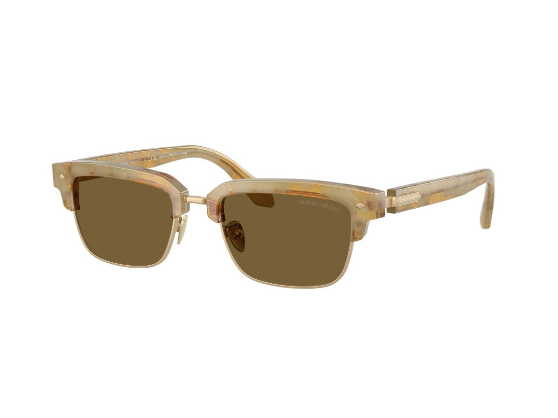 Giorgio Armani Gold 0Ar8243 Translucent Acetate Square Sunglasses