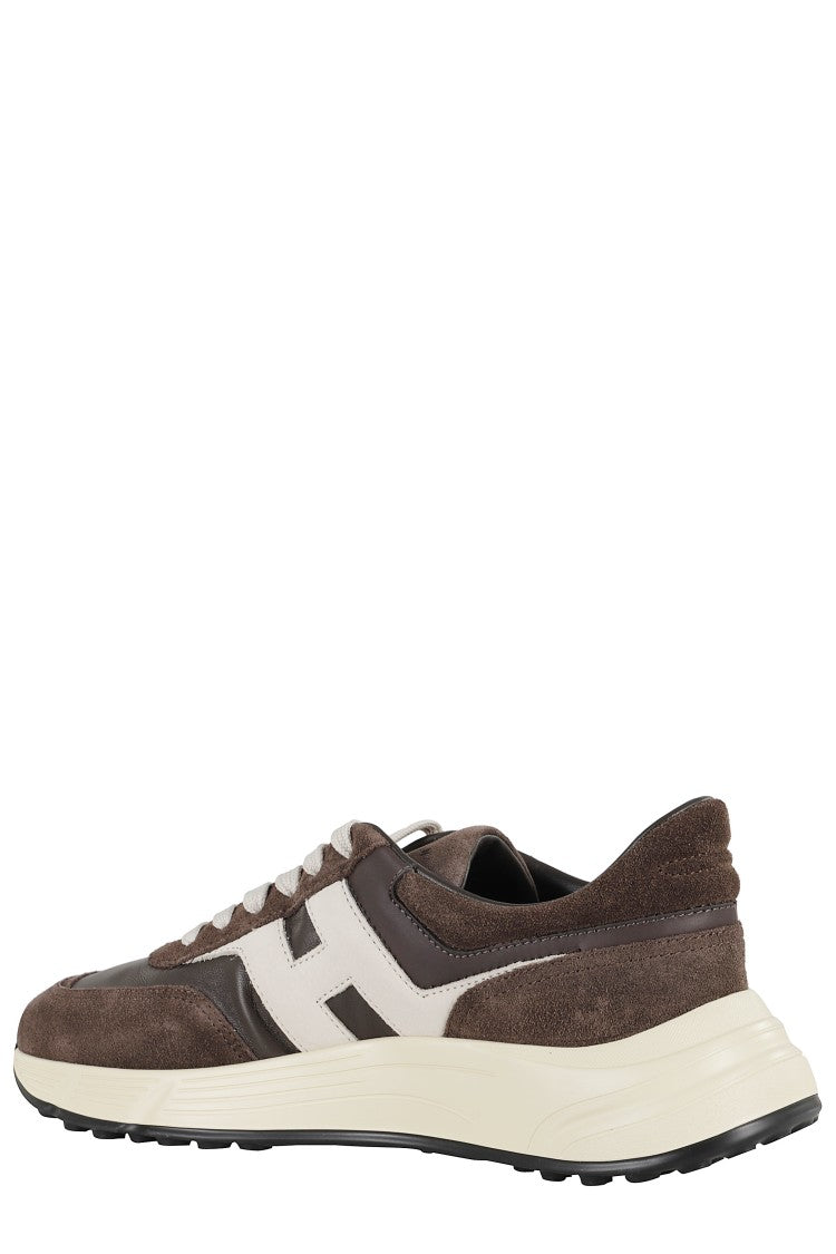 Hogan Hyperlight Lace-Up Sneakers With Contrasting Side H And Technical Fabric