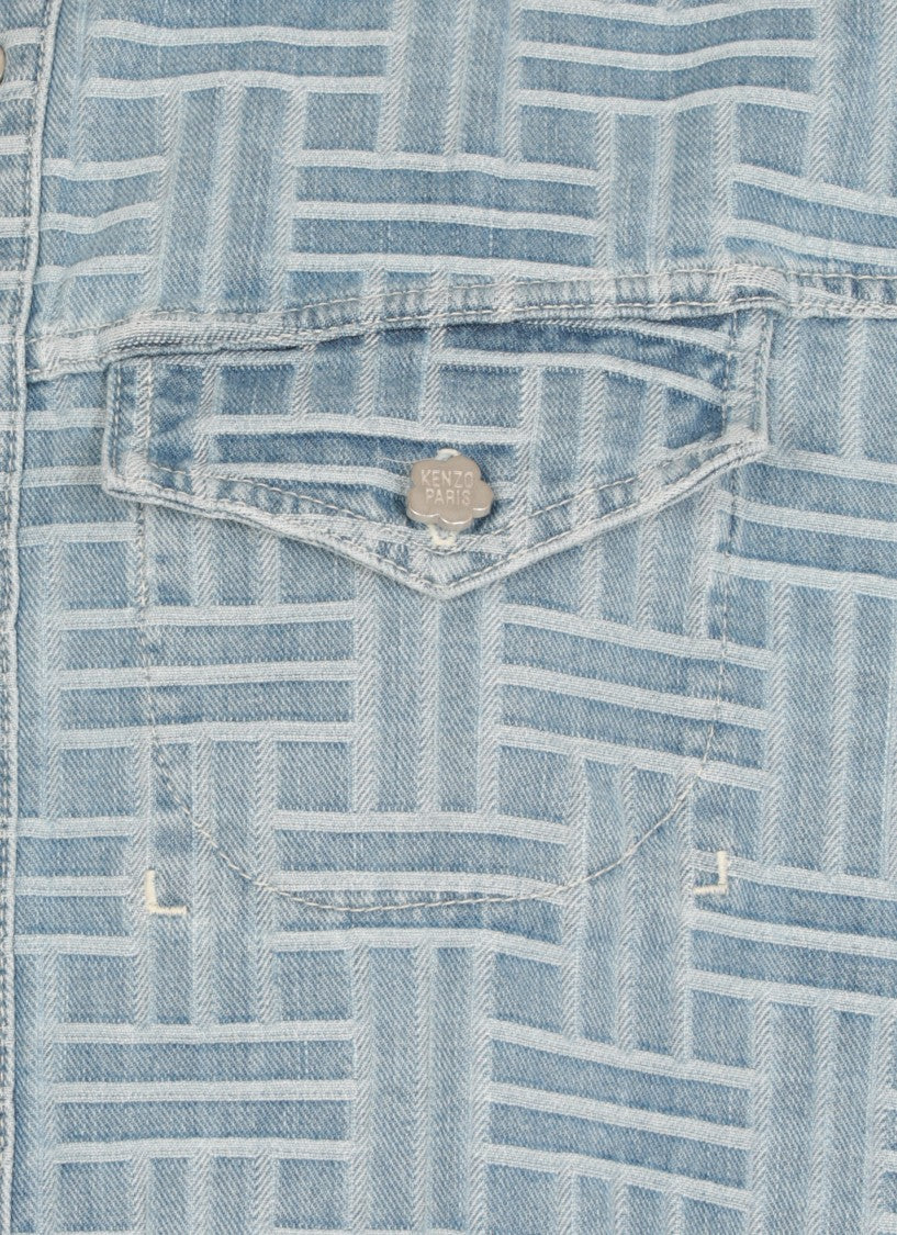 Kenzo Light Blue Weave Shirt