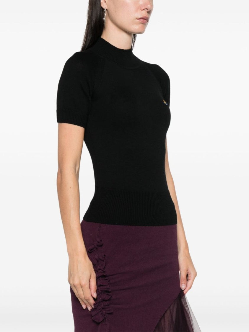Vivienne Westwood Black Fine Ribbed Knit Top