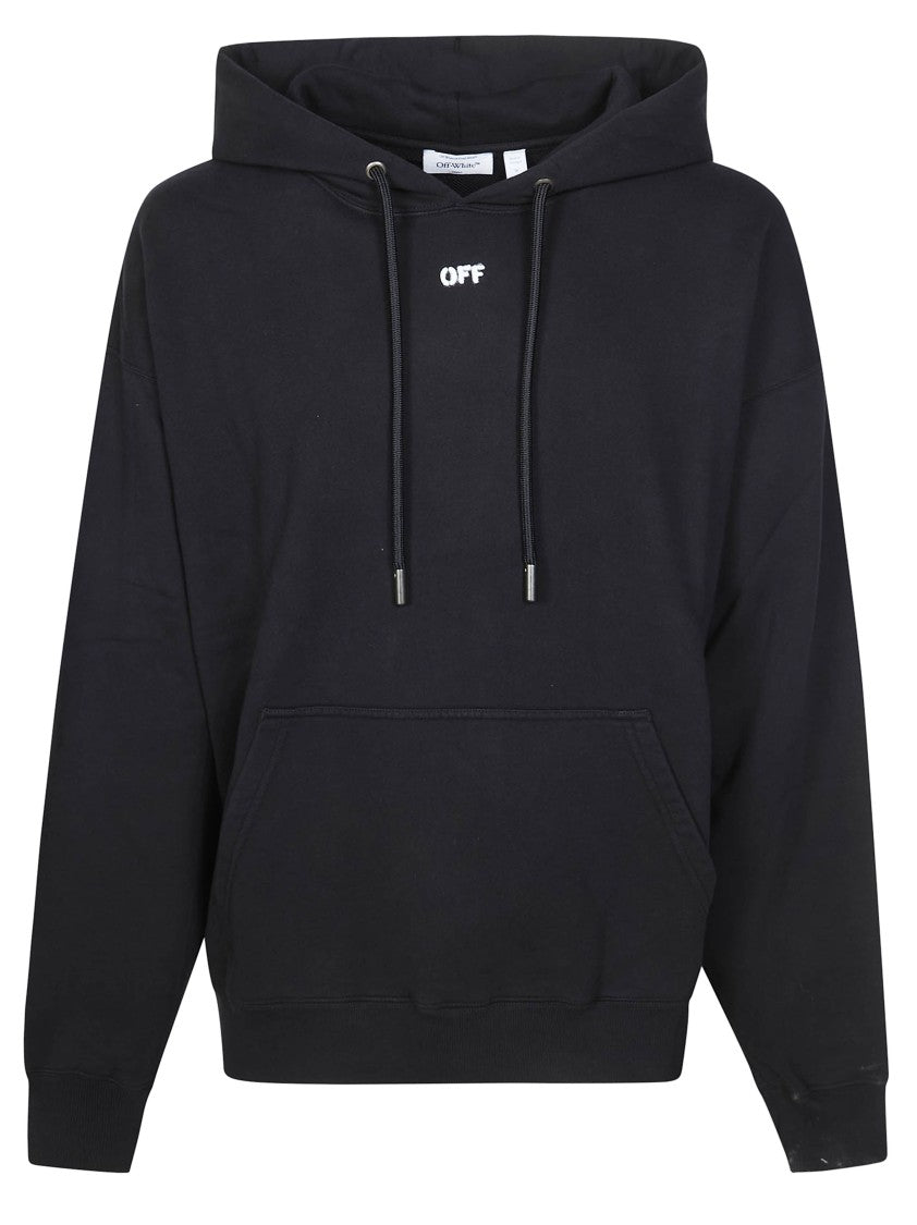 Off-White Black Intersecting Arrows Distressed Hoodie