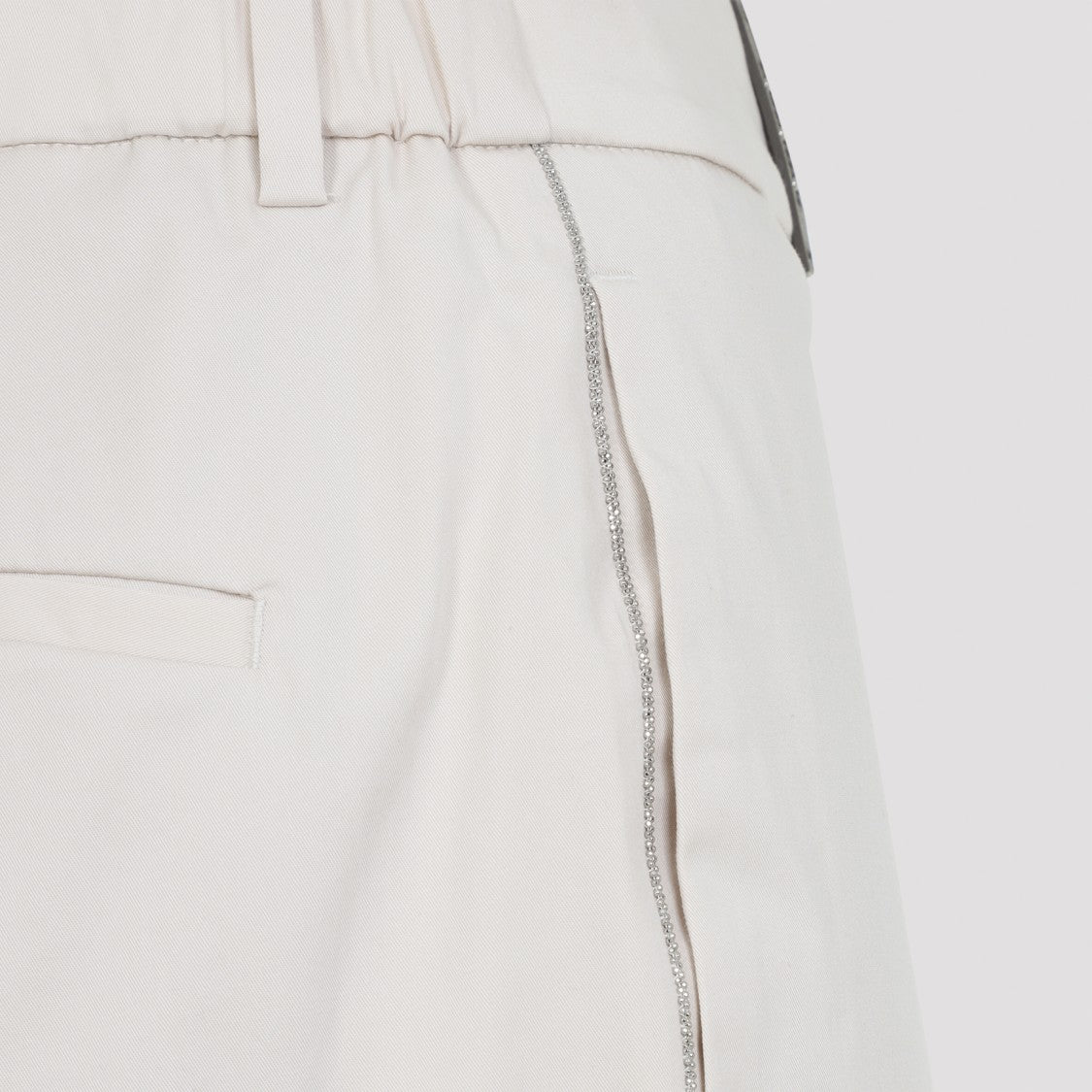 Peserico Beige Stretch Cotton Pants With Tailored Silhouette