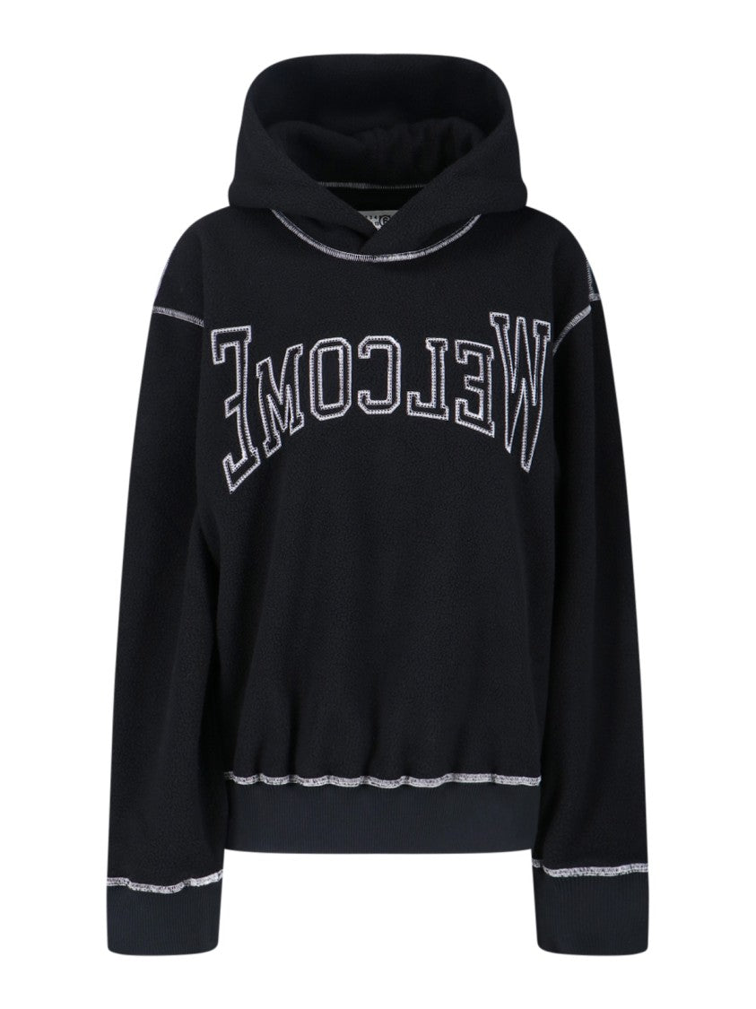 Mm6 By Maison Margiela Logo Hoodie – Black