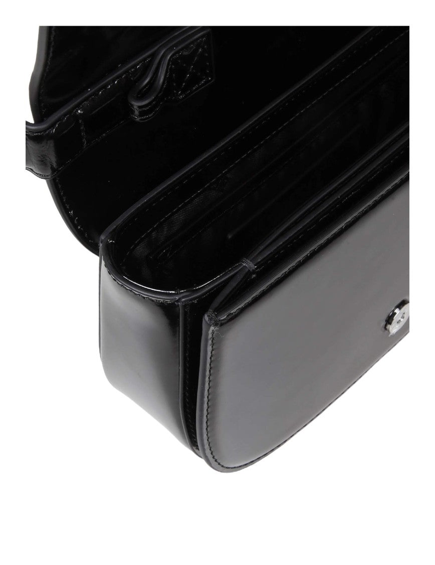 Diesel Shoulder Bag In Black Smooth Leather