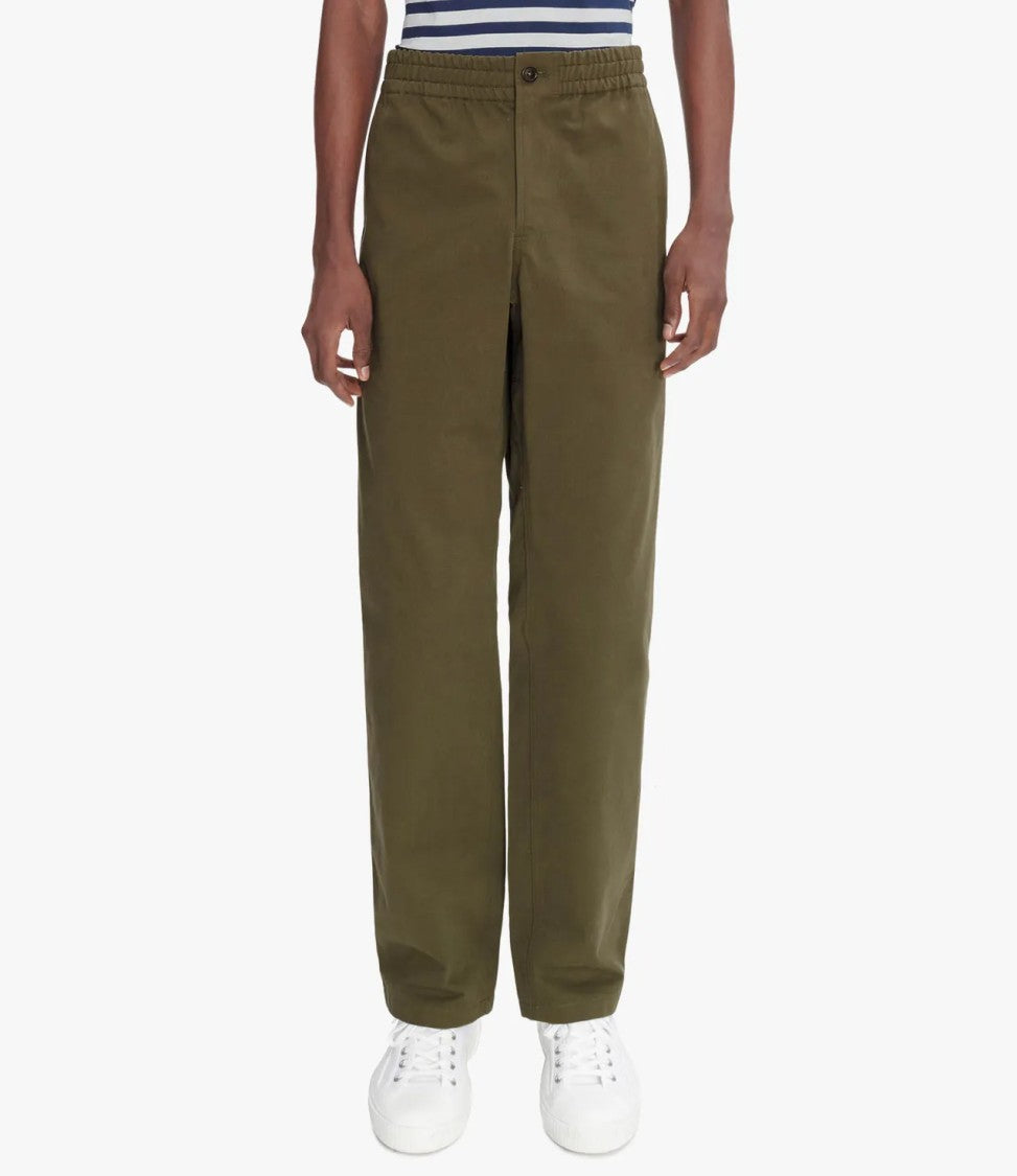 A.P.C. Khaki Workwear Trousers With Adjustable Waist