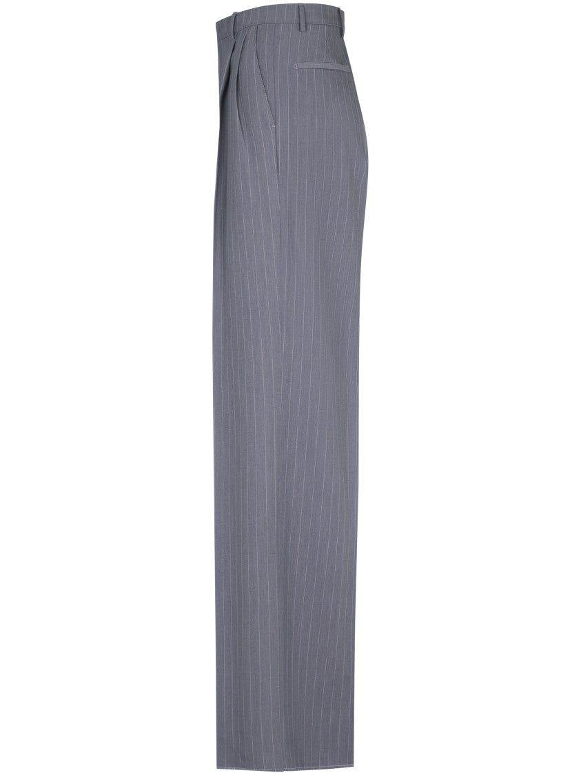 Tagliatore Classic Wide-Leg Trousers With Subtle Pinstripe
