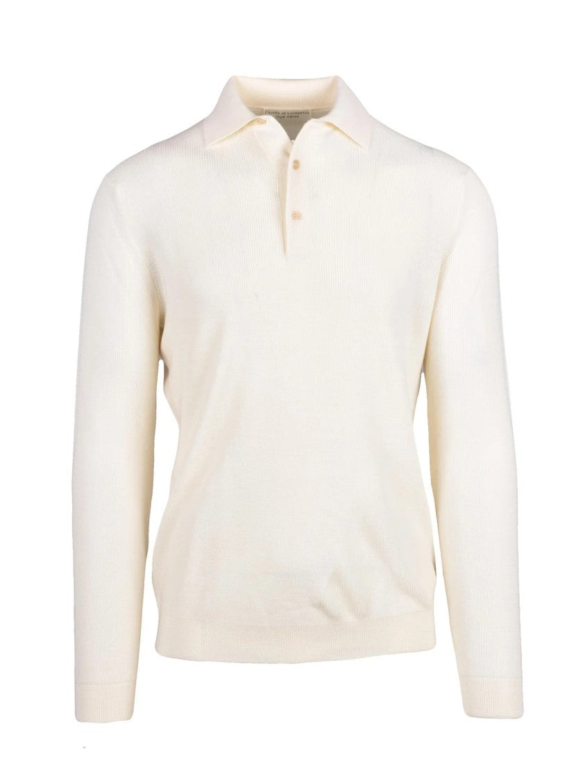 Filippo De Laurentiis Merino Wool Sweater With Classic Polo Collar