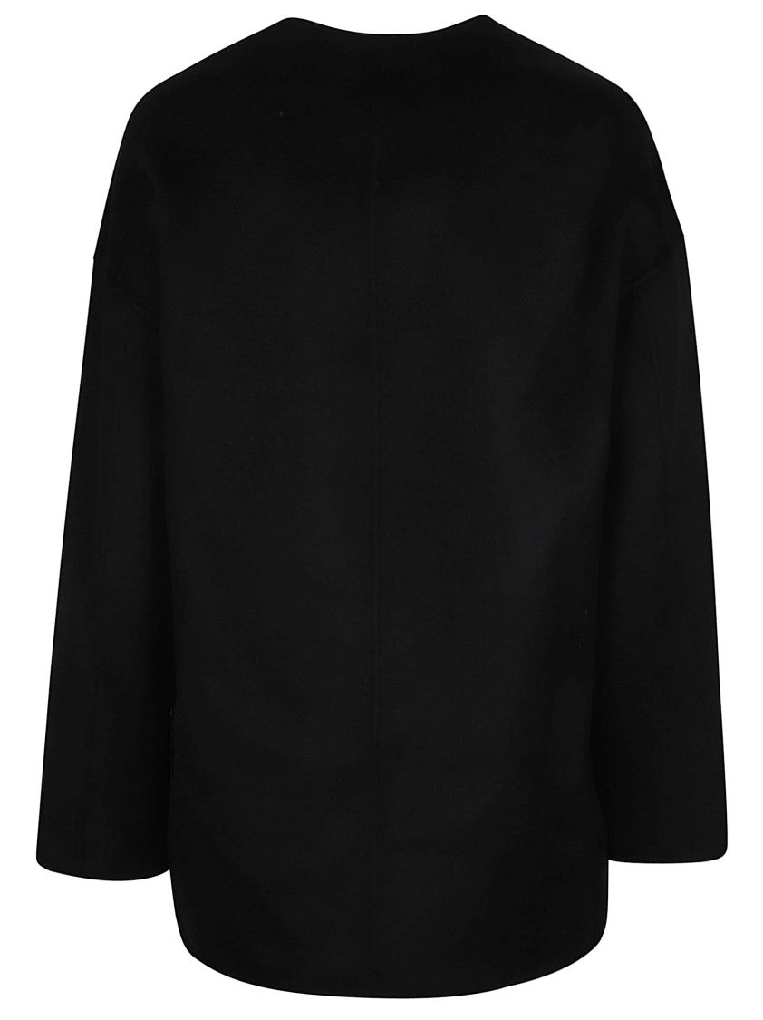 Loulou De Saison Dunne Black Wool Single Coat