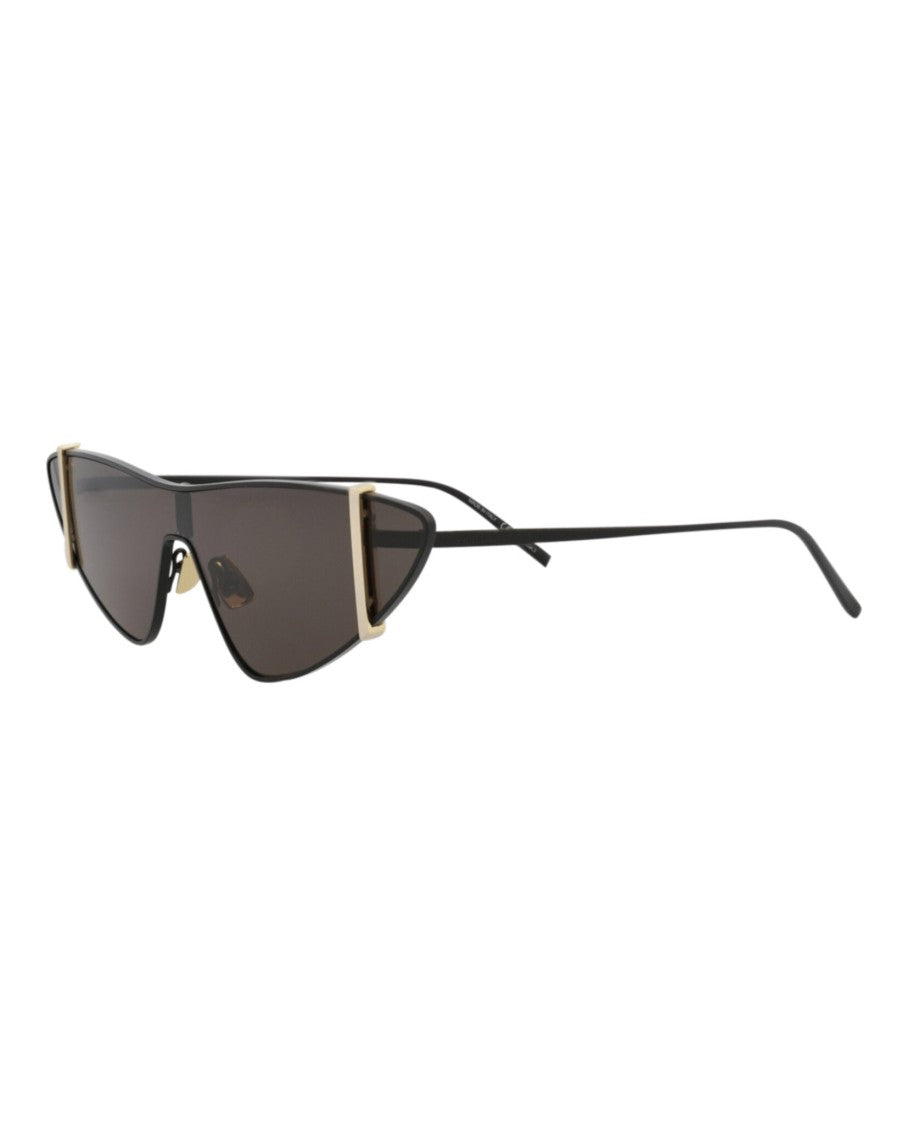 Saint Laurent Cat Eye-Frame Metal Sunglasses With Gold Accents