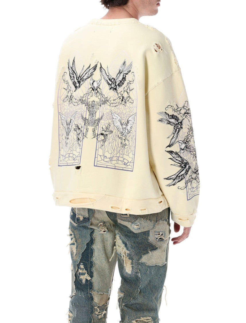 Who Decides War Ascension Relaxed Fit Distressed Pullover