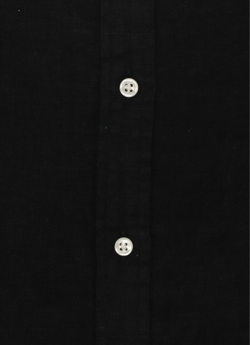 Polo Ralph Lauren Black Button Down Linen Casual Shirt