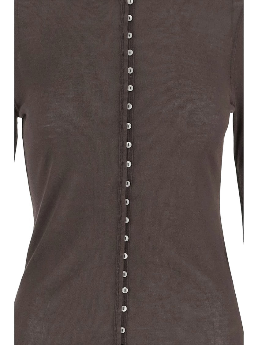 By Malene Birger Brown Cardigan With Round Neck
