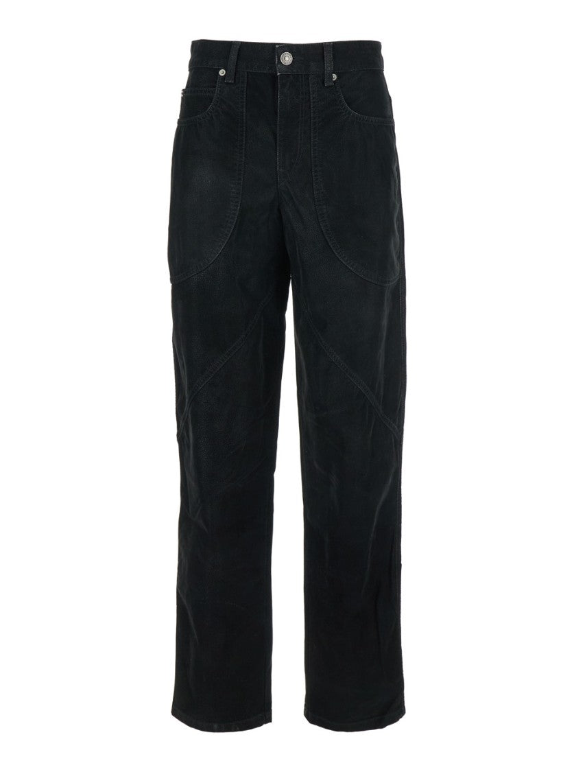 Isabel Marant Étoile Relaxed-Fit High Waist Pants With Textured Surface