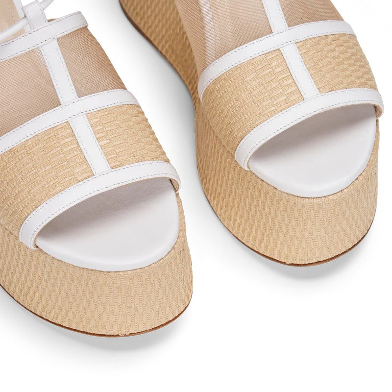 M+E' Heel Platform Sandals With Woven Base