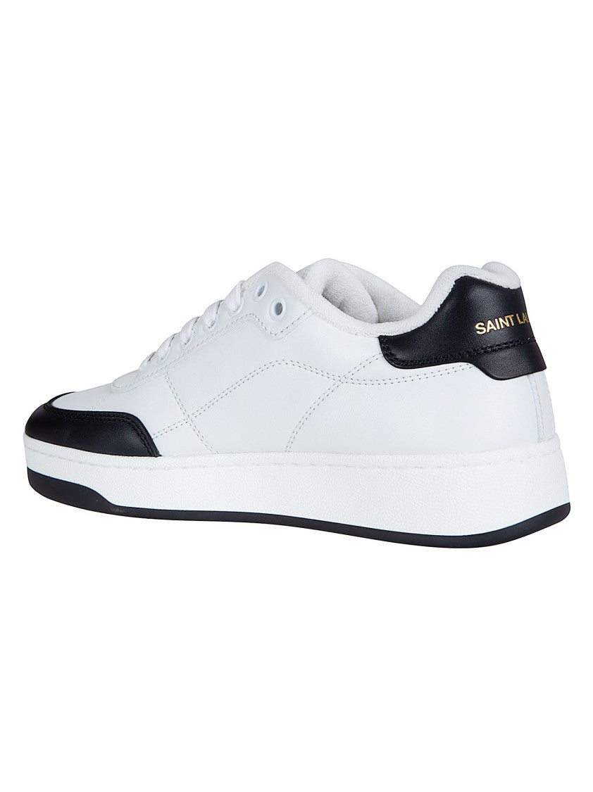Saint Laurent Low-Top Lace-Up Sneakers With Gold Branding Details