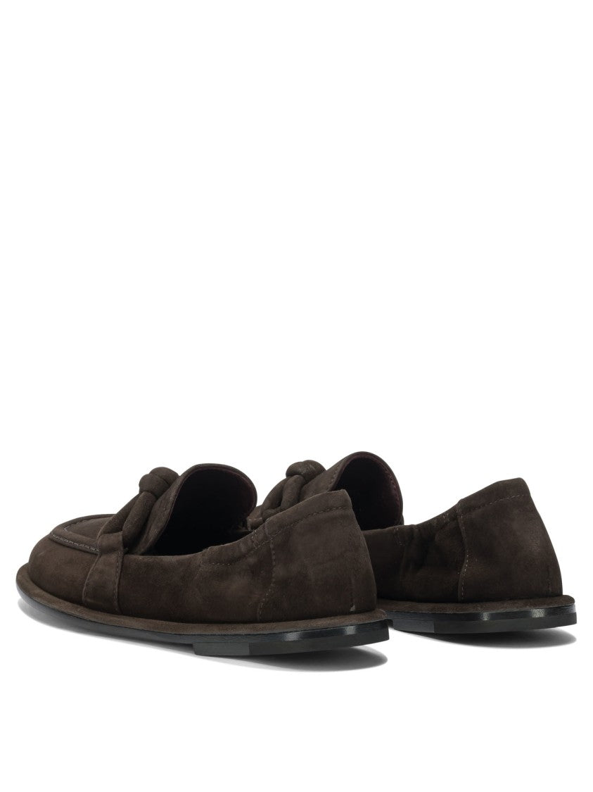 Pomme D'or Classic Moccasin Loafers With Decorative Knotted Strap