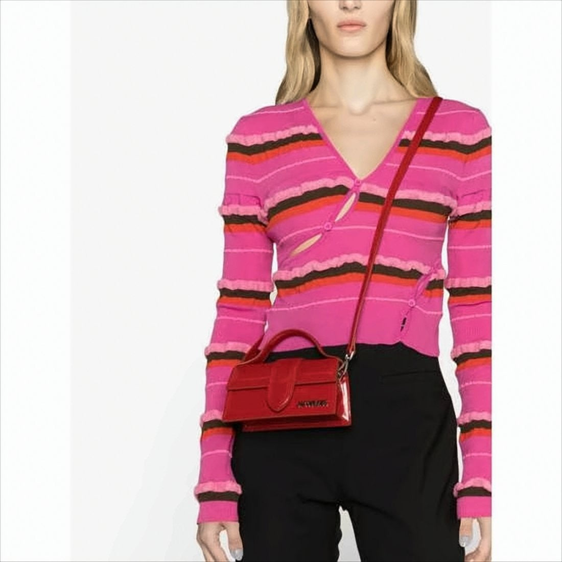 Jacquemus Structured Shoulder Bag With Metallic Logo