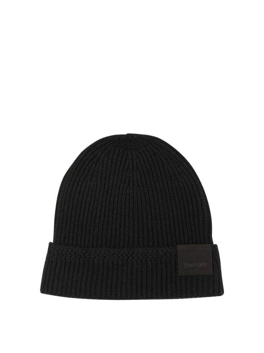 Tom Ford Ribbed Cashmere Hat With Folded Cuff