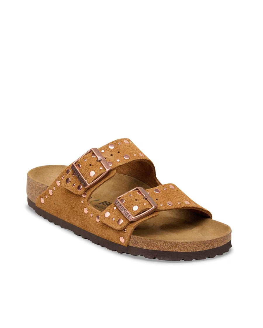 Birkenstock Mink Arizona Rivet Suede Sandals