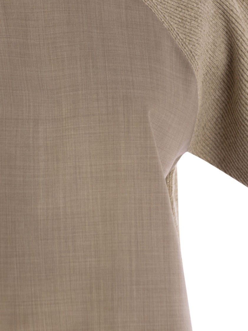 Fabiana Filippi Platinum And Lurex Short-Sleeved Jersey