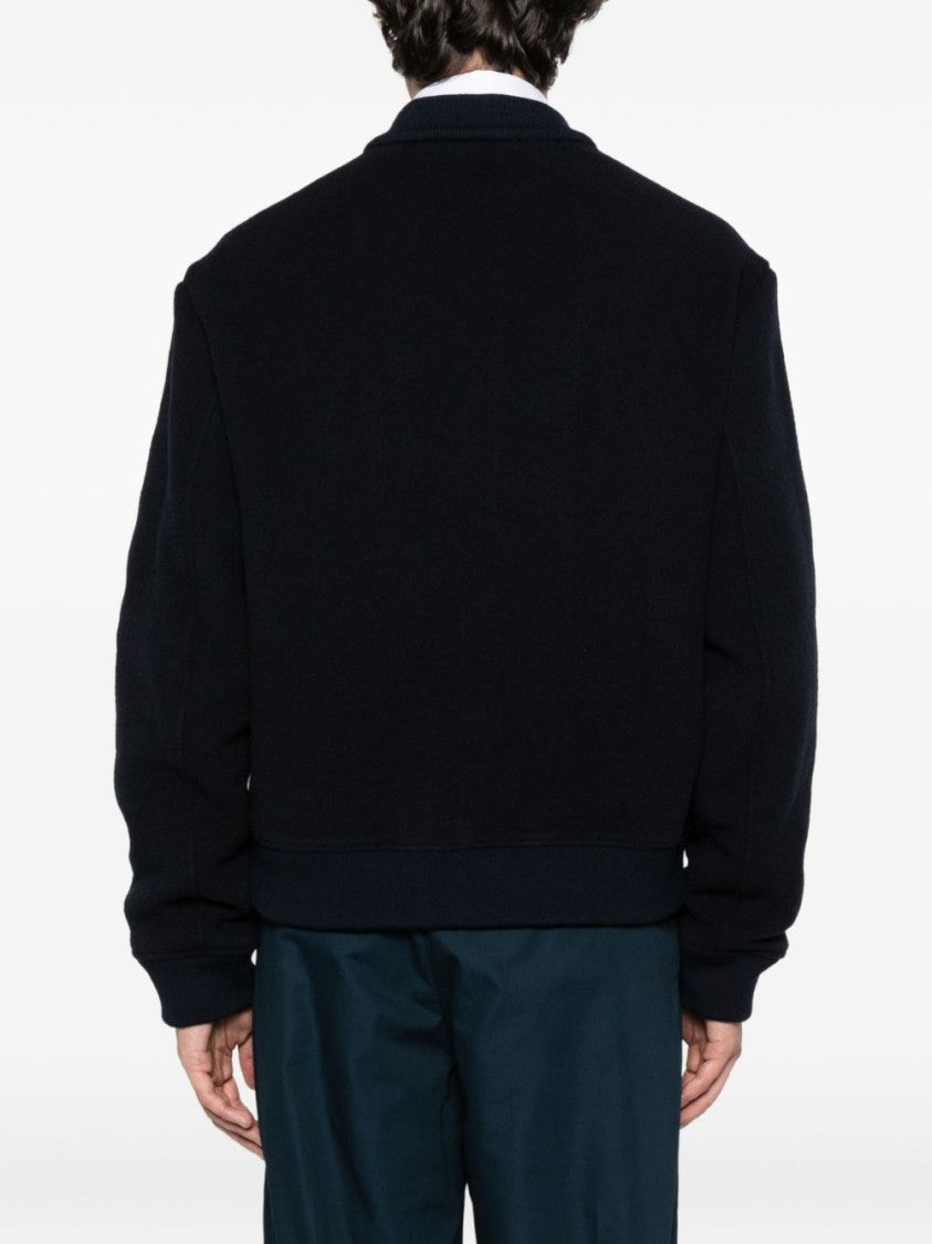 Etro Blue Bomber Jacket With Subtle Logo Embroidery