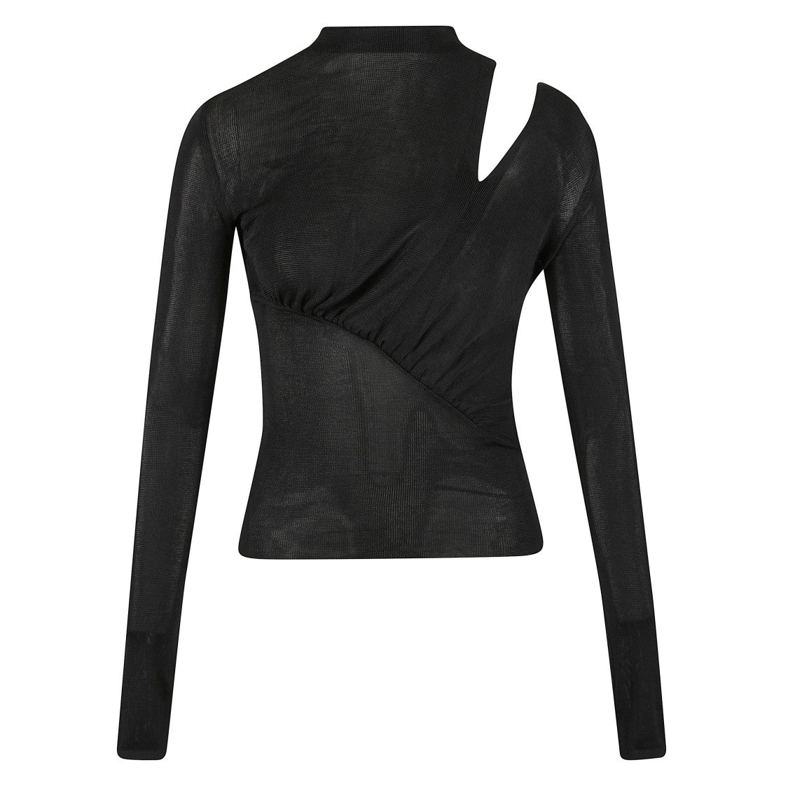 Self-Portrait Ruched Fitted Top With Cut-Out Detail