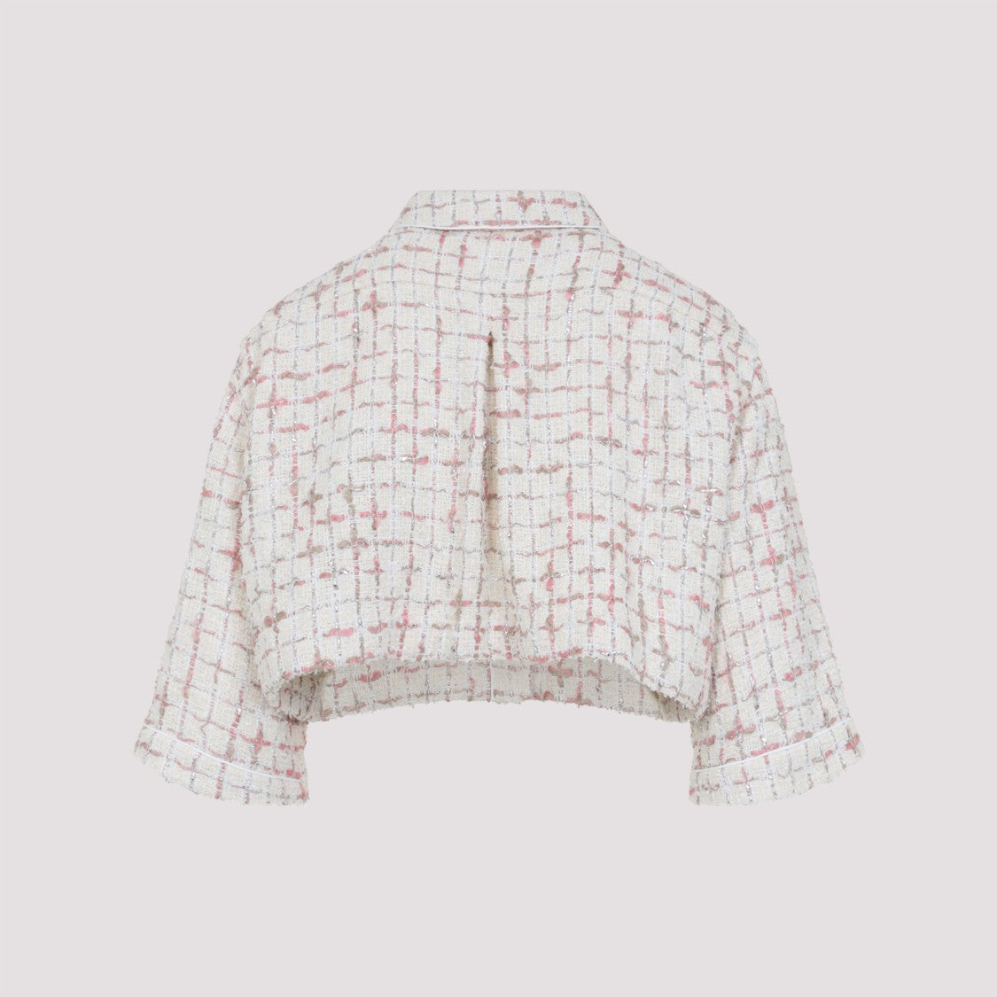 Giambattista Valli Cropped Textured Shirt With Golden Accents