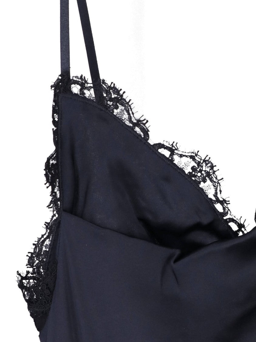Isabel Marant Lace-Trimmed Spaghetti Straps High-Low Dress