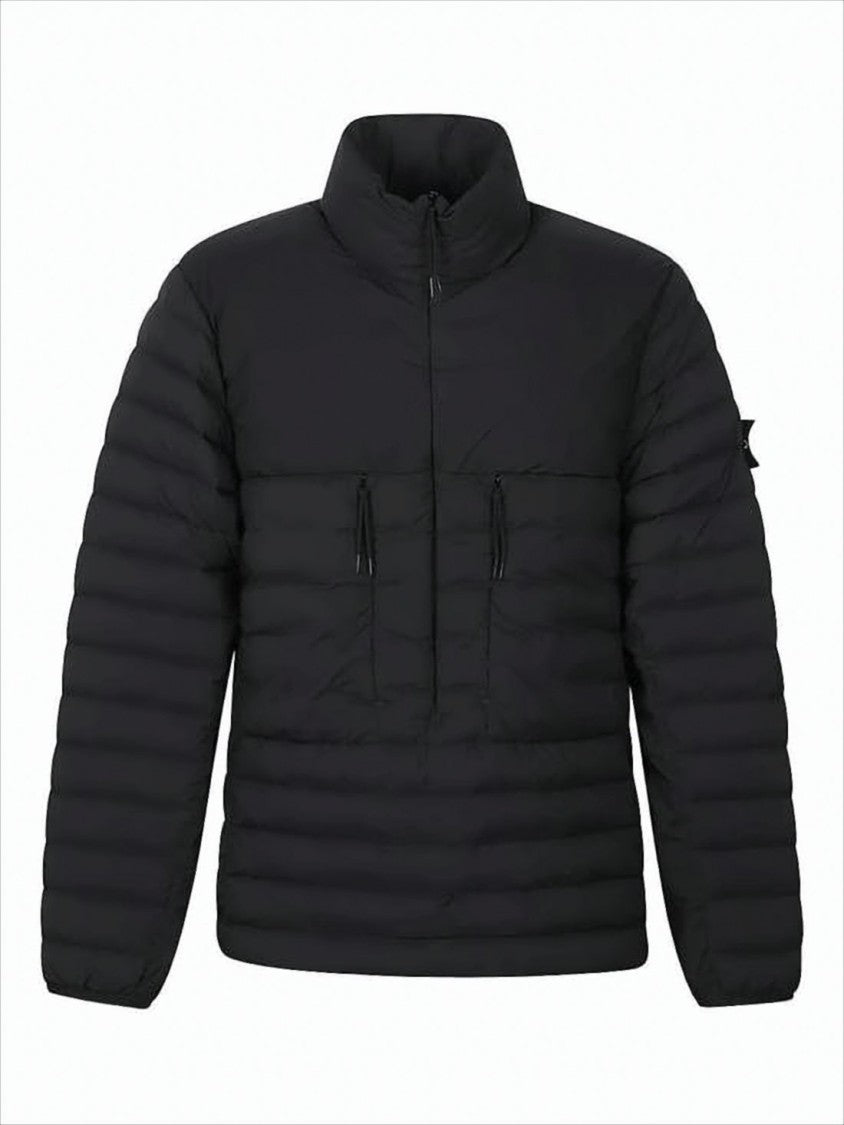 Stone Island Horizontal Quilted Padded Jacket With High Collar
