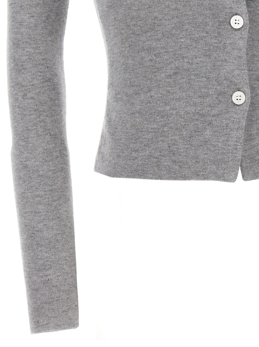 Self-Portrait Grey Merino Wool' Cardigan