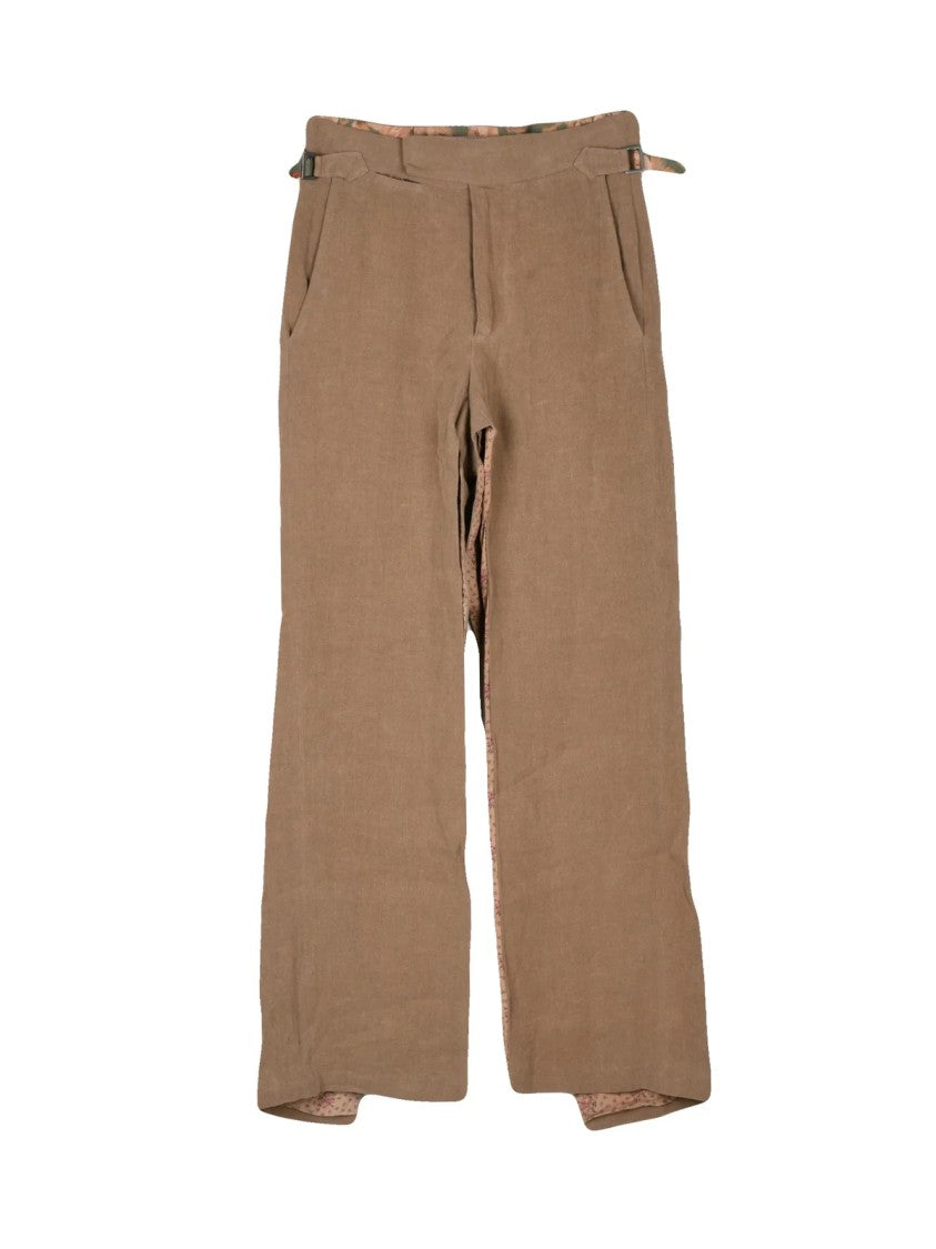 Vivienne Westwood High-Waisted Linen Trousers With Floral Lining