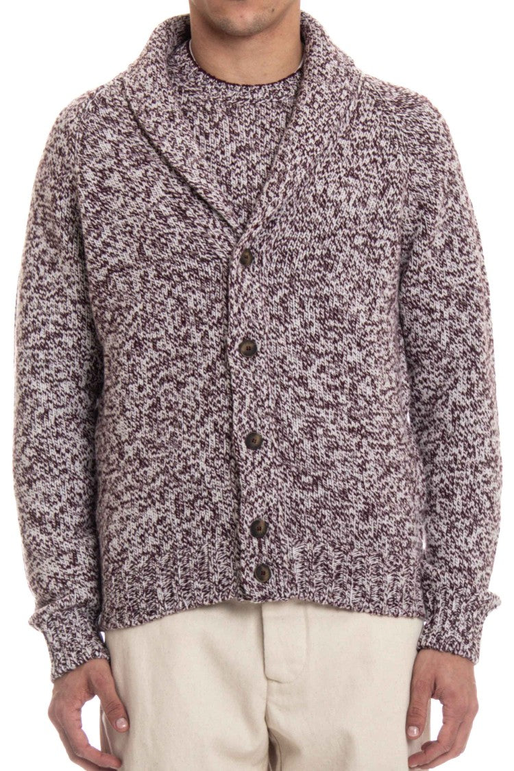 Barba Shawl Collar Virgin Wool Moulinè Sweater
